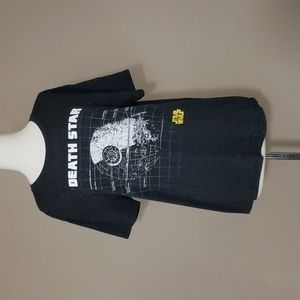 Star Wars Death Starr Blue Print Charcoal Grey Men's Medium